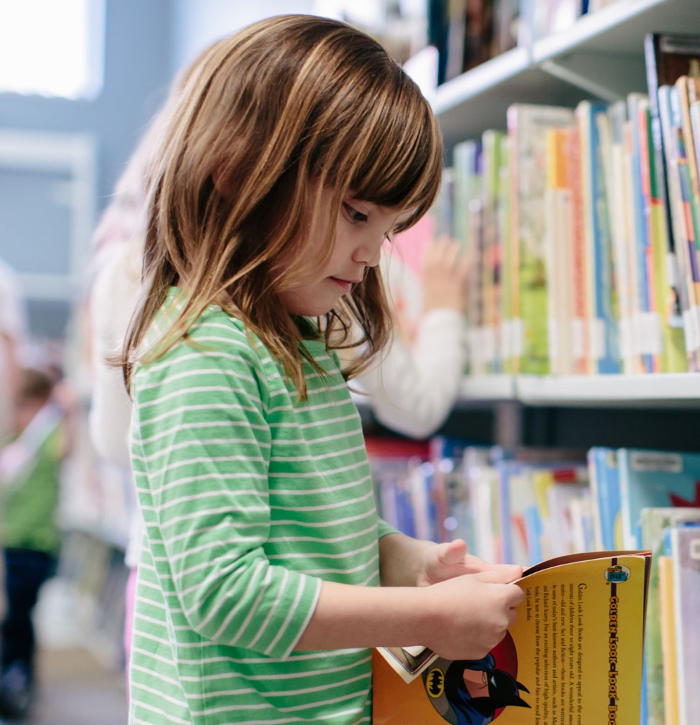 child reading a book