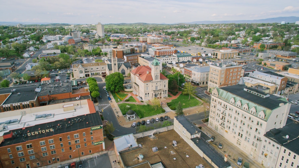 aerial view of Harrisonburg